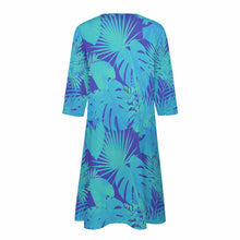 Charger l'image dans la galerie, Robe col v manche 3/4 femme BNQ personnalisée avec photo motif logo texte (impression d'image unique)