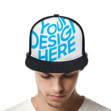 Charger l'image dans la galerie, FS0809009 Casquette de baseball personnalisée en caoutchouc plat noir pour adulte