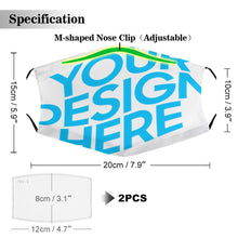 Charger l'image dans la galerie, Masque anti-poussière adulte avec filtres (5 images différentes) personnalisé avec photo logo texte motif
