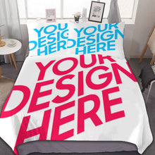 Charger l'image dans la galerie, Parure de lit réversible 3 pièces (1 housse de couette + 2 taies d'oreiller) imprimée recto verso personnalisée avec prénom motif texte