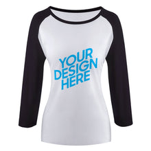 Charger l'image dans la galerie, T-Shirt Femme personnalisé Raglan à manches moyennes