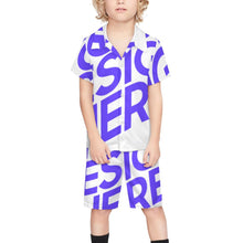 Charger l'image dans la galerie, Ensemble de plage chemise manches courtes et short enfant garçon (2 pièces) A27TZ personnalisé avec texte motif photo (conception une image)
