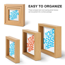 Charger l'image dans la galerie, Cadre photo 3 photos Triple en bois personnalisé avec photo logo texte motif