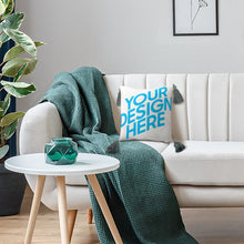 Charger l'image dans la galerie, Oreiller en lin coton avec pompon personnalisé et design avec vos photos/images ou texte