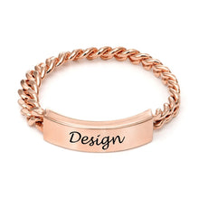Charger l'image dans la galerie, Bague chaîne J0008 en argent sterling 925 pour femme homme personnalisée gravée avec lettres prénom texte