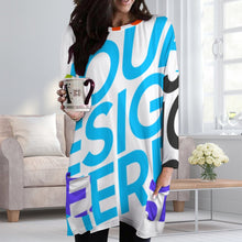 Charger l'image dans la galerie, T-shirt tee shirt manches longues en col rond grande taille femme A072 personnalisé avec photo logo texte motif (conception multi-images)