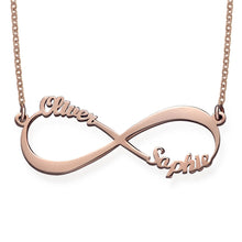 Charger l'image dans la galerie, Collier Symbole Infini avec lettres X0089 pour femme homme gravure personnalisé avec prénom texte
