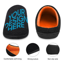 Charger l'image dans la galerie, Pantoufles coton / chaussons coton personnalisées avec photo texte pour homme automne et hiver style maison FS0807011