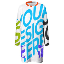 Charger l'image dans la galerie, T-shirt tee shirt manches longues en col rond grande taille femme A072 personnalisé avec photo logo texte motif (conception multi-images)