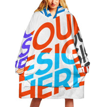 Charger l'image dans la galerie, Sweat à capuche couverture portable en cadeau Sweat-shirt couverture chaude pour l’intérieur et l’extérieur personnalisée avec prénom motif texte (conception multi-images)