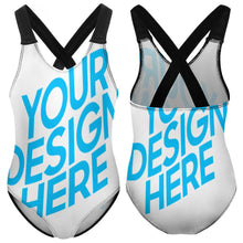 Charger l'image dans la galerie, Maillot de bain une pièce à la mode pour filles NT018 personnalisé et imprimé avec photos images ou texte
