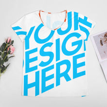 Charger l'image dans la galerie, Impression d’image unique T-shirt original ample décontracté en col V grande taille femme dodu VT personnalisé avec photo logo texte motif
