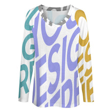 Charger l'image dans la galerie, T-shirt tee shirt à manches longues ample femme TLREV2 personnalisé avec photo logo texte motif (impression des multi-images)