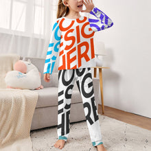 Charger l'image dans la galerie, Pyjama chemise de nuit fille enfant deux pièce JTZ- personnalisé avec photo motif logo texte (impression des multi-images)