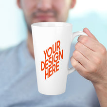 Charger l'image dans la galerie, Mug conique avec couvercle en bambou et cuillère en acier inoxydable impression personnalisée avec vos photos/images ou texte