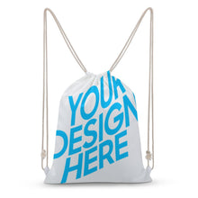 Charger l'image dans la galerie, Sac à dos en toile avec cordon de serrage (imprimer des images différentes des deux côtés) personnalisé avec photos texte motif