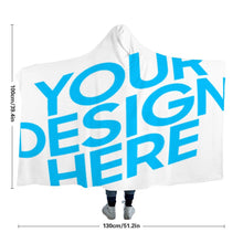 Charger l'image dans la galerie, Couverture polaire / plaid à capuche personnalisée avec photo logo motif texte