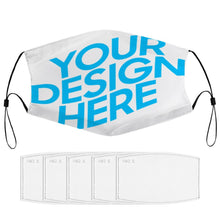 Charger l'image dans la galerie, Masque facial avec filtre changeable covid (filtre multiple) personnalisé avec prénom photo logo motif texte