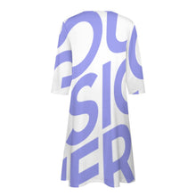 Charger l'image dans la galerie, Robe col v manche 3/4 femme BNQ personnalisée avec photo motif logo texte (impression d'image unique)