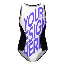 Charger l'image dans la galerie, Maillot de bain une pièce fille NT032 personnalisé avec photo motif texte (conception multi-images)