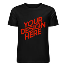 Charger l'image dans la galerie, T-shirt unisexe 100 % coton biologique imprimé sur le devant personnalisé avec photo texte prénom