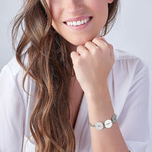 Charger l'image dans la galerie, Bracelet Disc S0042 avec trois disques ovales avec gravure personnalisé avec texte prénom