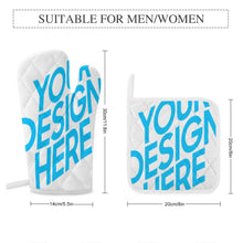 Charger l'image dans la galerie, Ensemble de mitaines de four (ensemble de quatre pièces) de cuisine personnalisé avec texte logo photo motif