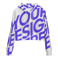 Charger l'image dans la galerie, Sweat-shirt court à manches longues et col rond pour femme sweat-shirt court avec cordon de serrage MWZXU029 personnalisé avec photo texte prénom (conception une image)