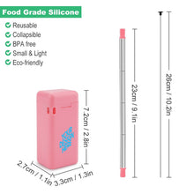 Charger l'image dans la galerie, Paille à boire pliable personnalisée en plastique et acier inoxydable