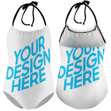 Charger l'image dans la galerie, Maillot de bain une pièce à bretelles pour fille NT017 personnalisé avec votre prénom ou vos photos