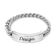 Charger l'image dans la galerie, Bague chaîne J0008 en argent sterling 925 pour femme homme personnalisée gravée avec lettres prénom texte