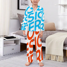 Charger l'image dans la galerie, Ensemble pyjama 2 pièces haut boutonné manches longues et pantalon enfant SDS059 personnalisé avec photo motif texte (conception une image)