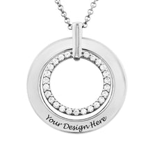 Charger l'image dans la galerie, Collier X0080 en argent sterling 925 / cuivre avec zircon cubique rond personnalisé pour femme gravure avec texte prénom