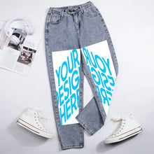 Charger l'image dans la galerie, Impression d’image unqiue Jean sarouel taille haute 9037 personnalisé avec photo logo motif texte