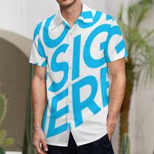 Charger l'image dans la galerie, Chemisette / chemise manche courte grande taille homme NS personnalisée avec photo motif logo texte (impression d’image unique)