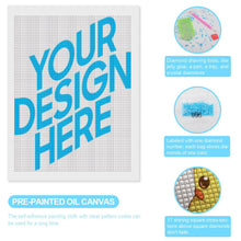 Charger l'image dans la galerie, Peinture diamant avec diamant carré (style toile) personnalisé avec photo text