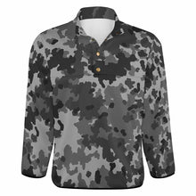 Charger l'image dans la galerie, Sweat à capuche ample d'hiver avec boutons col montant homme personnalisée avec photo texte motif logo (impression complète Une Image)