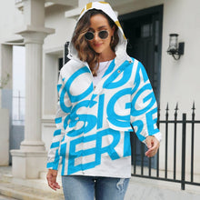 Charger l'image dans la galerie, Impression d’image unique sweat à capuche blouson fine femme personnalisé avec photo logo motif texte