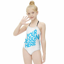 Charger l'image dans la galerie, Maillot de bain une pièce à bretelles pour fille NT017 personnalisé avec votre prénom ou vos photos
