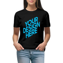 Charger l'image dans la galerie, T-shirt tee shirt coton à manches courtes en col rond femme imprimé sur le devant personnalisé avec photo logo motif texte
