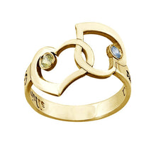 Charger l'image dans la galerie, Bague Coeur Entrelacé en cuivre J0004 pour femme homme personnalisé gravé avec lettres nom texte