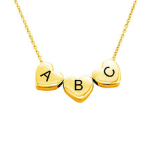 Charger l'image dans la galerie, Collier Pendentif Coeur Tridimensionnel pour femme X0070 gravure personnalisé avec nom texte