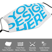 Charger l'image dans la galerie, Masque anti-poussière adulte avec filtres (5 images différentes) personnalisé avec photo logo texte motif