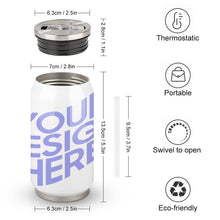 Charger l'image dans la galerie, Bouteille d'eau en Cola / Gobelet à paille personnalisée de plusieurs images avec texte et logo photo