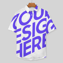 Charger l'image dans la galerie, Chemise à manches courtes en lin pour homme avec poche B339 personnalisée avec images photo texte (conception une image)