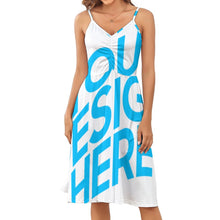 Charger l'image dans la galerie, Impression d'image unique Robe longue à bretelles Robe midi à bretelles fines AJQ personnaliser avec photos motif texte logo