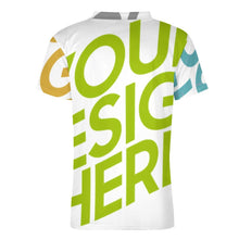 Charger l'image dans la galerie, Tee shirt maillot de football respirant à manches courtes et col en V pour hommes 3Z06 personnalisée avec photo texte motif logo (impression complète multi-images)