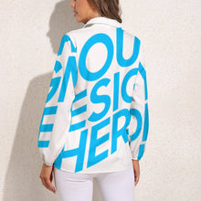 Charger l'image dans la galerie, Chemise blouse à manches longues chemisier femme décontracté HS personnalisé avec photo logo motif texte (Impression d'image unique)