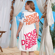Charger l'image dans la galerie, Robe chemise femme grandes tailles NZ034 personnalisée avec texte motif photo (conception multi-images)