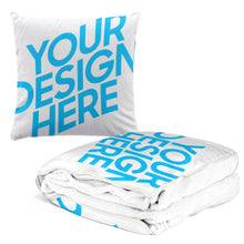 Charger l'image dans la galerie, Couverture et coussins 2 en 1 / Couverture d'oreiller multifonctional personnalisé avec photo texte logo (double face même image)